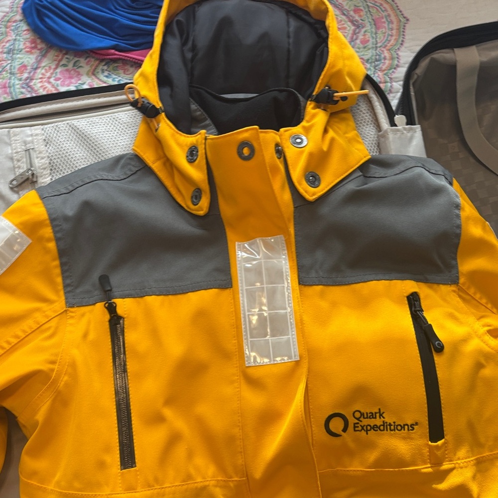 Women’s Yellow & Gray Artic Parka with Hood